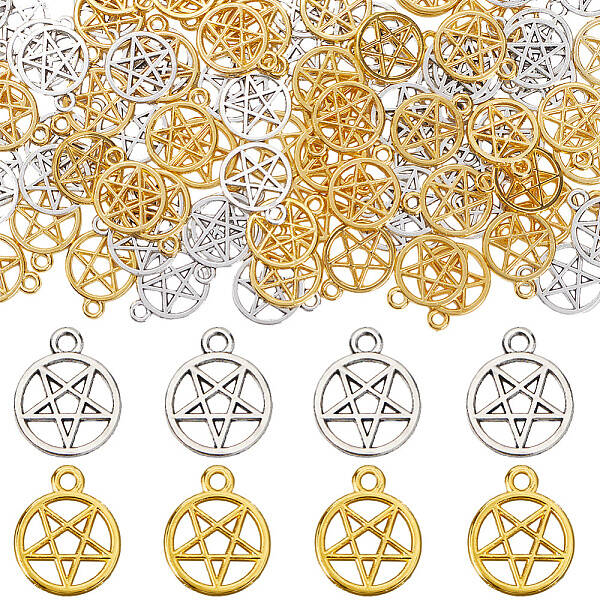 100Pcs 2 Colors Tibetan Style Alloy Pendants