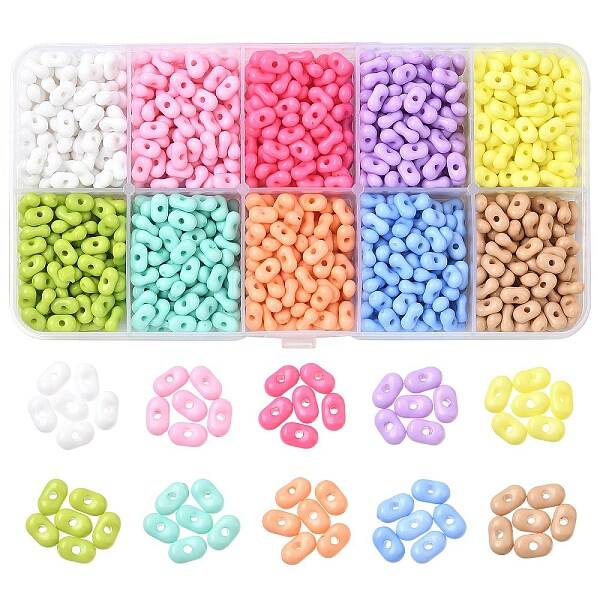 60G 10 Colors Opaque Acrylic Beads