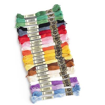 24 Skeins 24 Colors 6-Ply Cotton Embroidery Floss