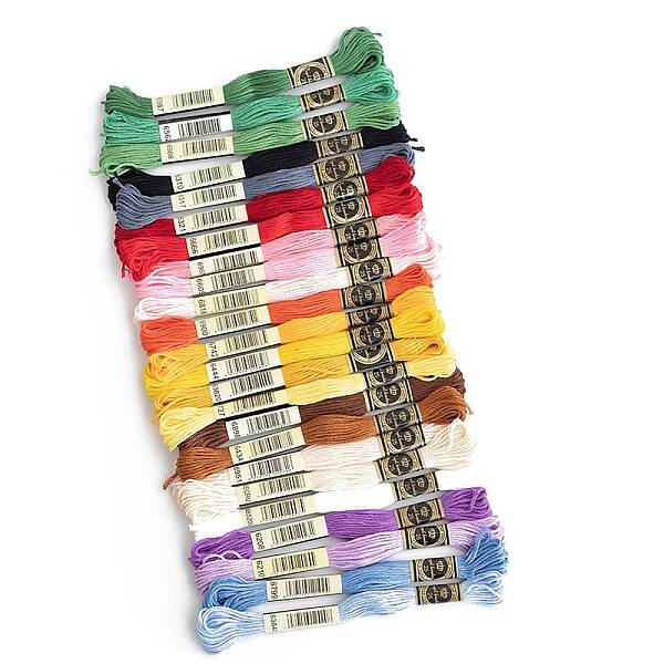 24 Skeins 24 Colors 6-Ply Cotton Embroidery Floss