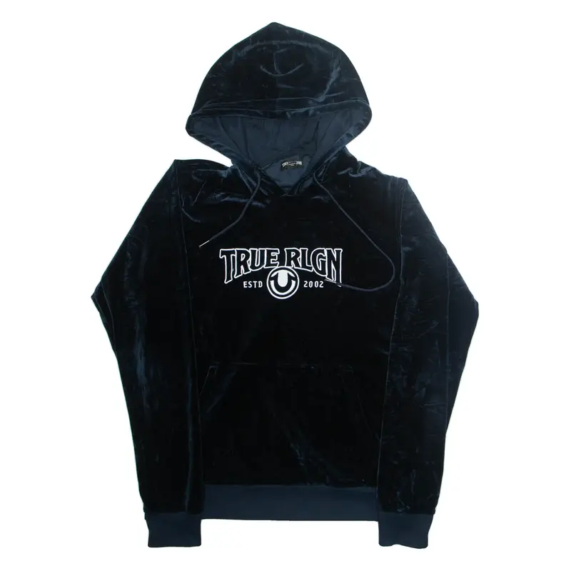 TRUE RELIGION Womens Blue Hoodie L