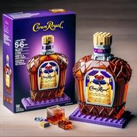 Whiskey Bottle Building MOC Blocks Set, Simulation Wine Bottle Assemble Bricks Model, Creative Home Decor Ornament, Fun DIY T...