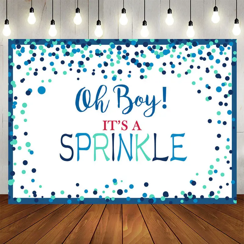 Aperturee Oh Boy Its A Sprinkle Simple Baby Shower Backdrop