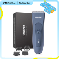 Manspot Electric Body Hair Trimmer for Men - Waterproof Wet & Dry Groomer, Rechargeable Cordless Clippers for Chest Back Arms...
