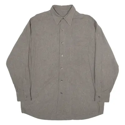 HUGO BOSS Mens Plain Shirt Brown Long Sleeve L