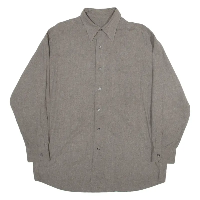 HUGO BOSS Mens Plain Shirt Brown Long Sleeve L