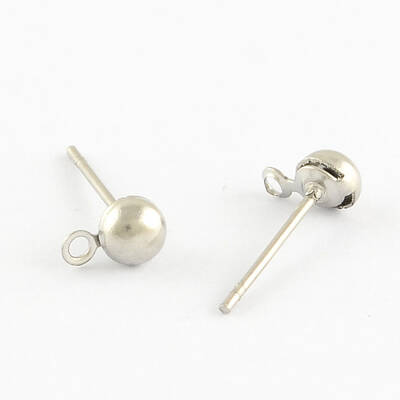 Non-Tarnish 304 Stainless Steel Ball Post Stud Earring Findings