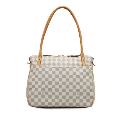 Pre-owned Louis Vuitton Leather tote bags Damier Azur Figheri PM