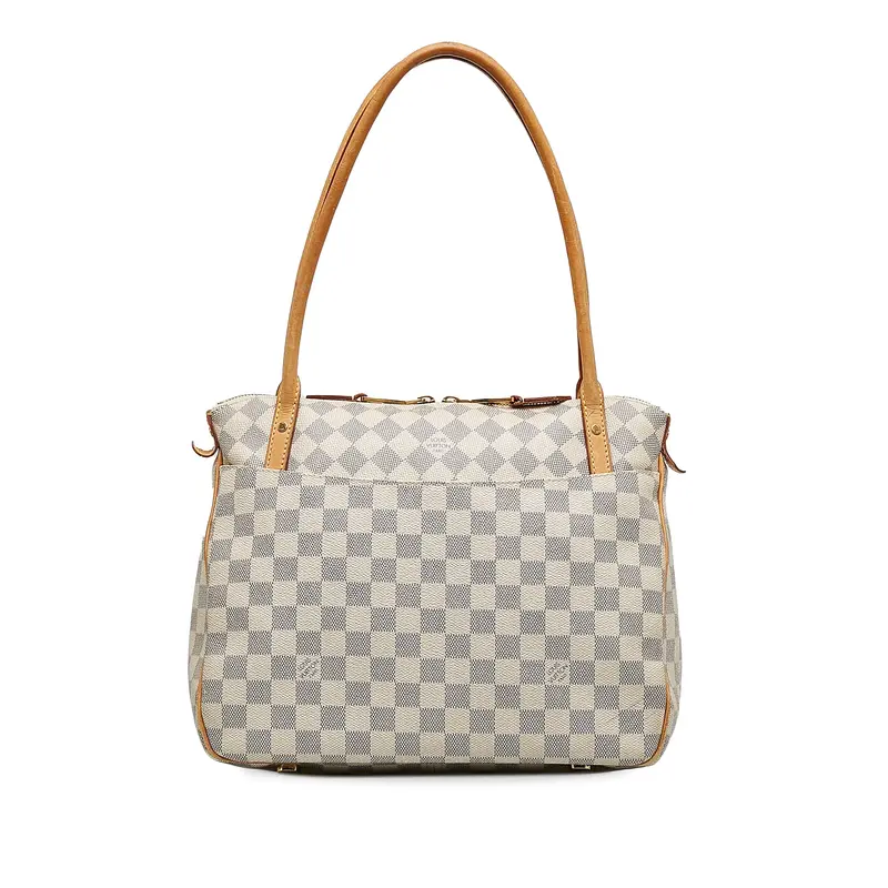 Pre-owned Louis Vuitton Leather tote bags Damier Azur Figheri PM