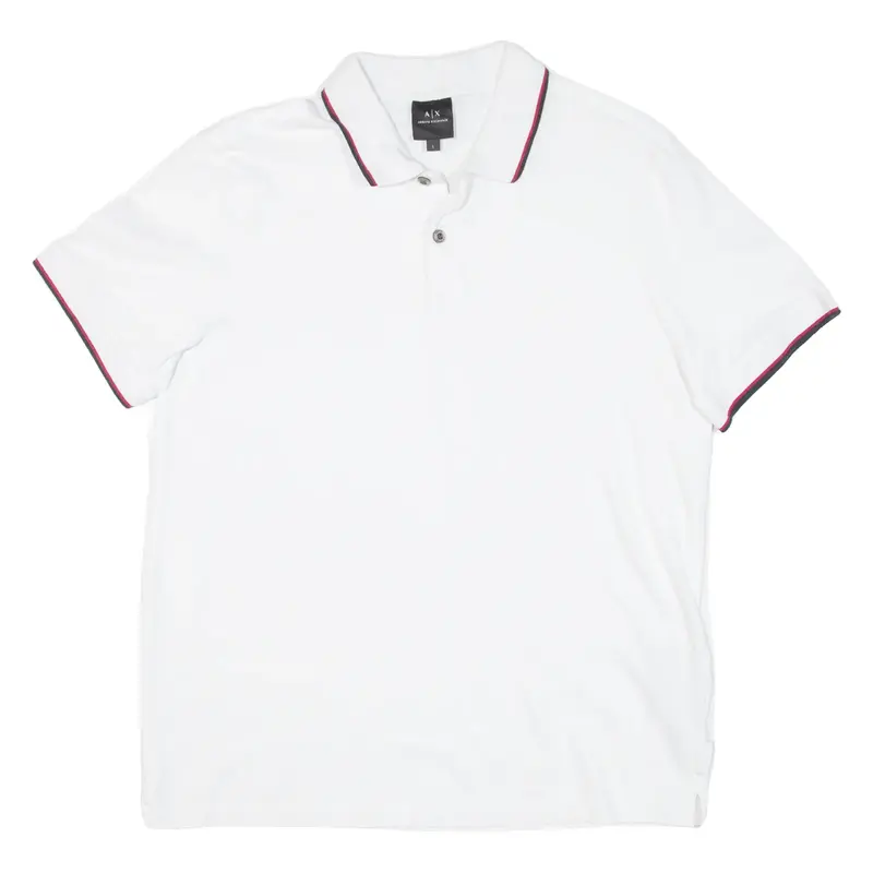 ARMANI EXCHANGE Mens Polo Shirt White L