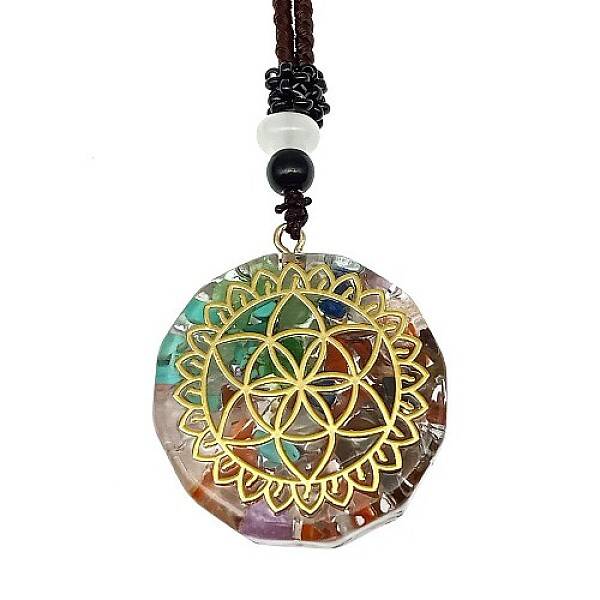 Orgonite Chakra Natural & Synthetic Mixed Stone Pendant Necklaces