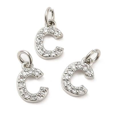Brass Micro Pave Grade AAA Cubic Zirconia Charms