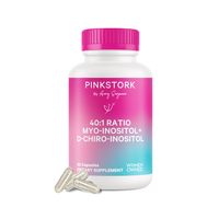 Pink Stork 40:1 Myo-Inositol + D-Chiro Inositol, 90 Capsules - | Healthcare Vitamins Supplement