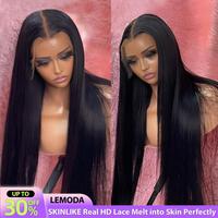 Lemoda 13x6 SKINLIKE Real HD Lace Wigs 180% Density Straight 13x4 Full Lace Frontal Wigs 12A Brazilian Straight Virgin Human ...
