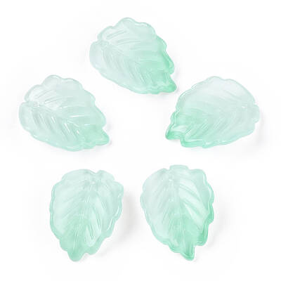 Baking Painted Transparent Glass Petal Beads
