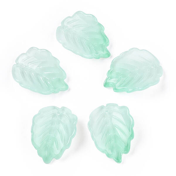 Baking Painted Transparent Glass Petal Beads
