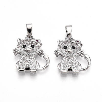 Brass Micro Pave Cubic Zirconia Pendants