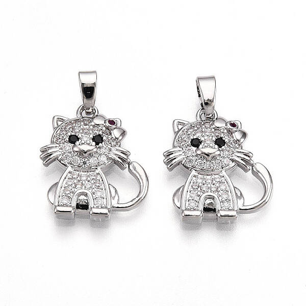Brass Micro Pave Cubic Zirconia Pendants
