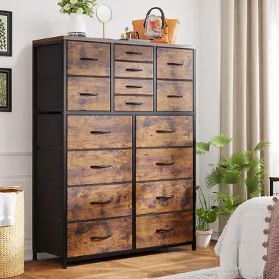 [Fall Deals For You]RaybeeFurniture 12/15/16 Drawer Dresser, Tall Dressers & Chests of Drawers, for Bedroom Closet Living Roo...