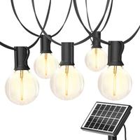 50FT/100FT  Solar String Lights,Solar Patio Lights with 24 Shatterproof G40 LED Bulbs, Waterproof Solar Powered Outdoor Light...
