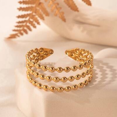 Three-layer 304 Stainless Steel Cuff Bangles for Women