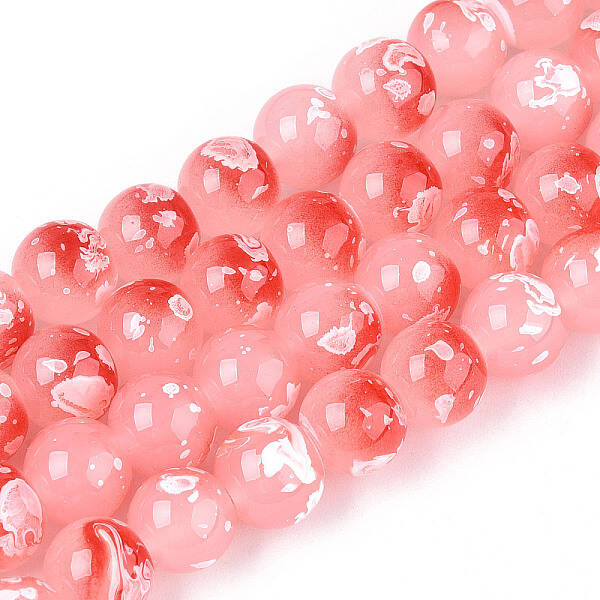Baking Paint Glass Beads Strands