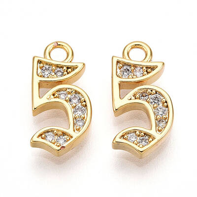 Brass Micro Pave Cubic Zirconia Charms