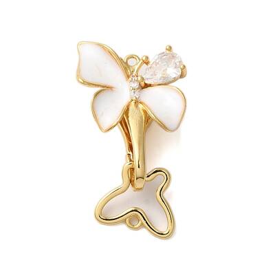 Brass Micro Pave Clear Cubic Zirconia Fold Over Clasps