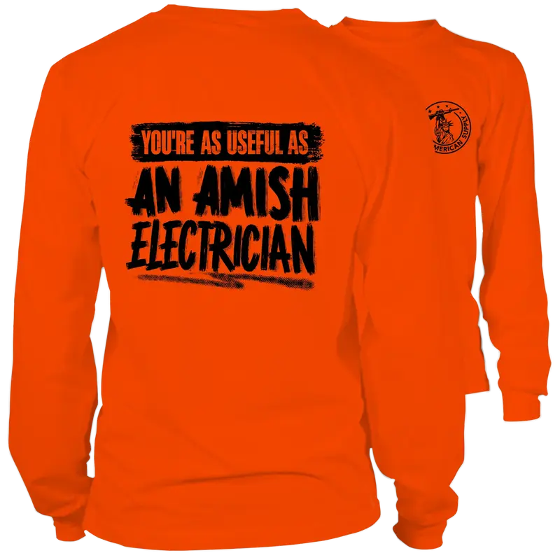 Amish- Long Sleeve Safety Orange Hi-Vis T-Shirt