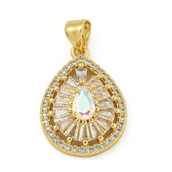 Rack Plating Brass Pave Cubic Zirconia Pendants