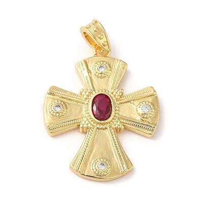 Brass Micro Pave Cubic Zirconia Pendants