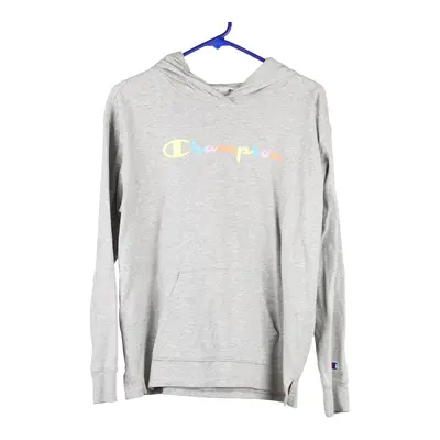 Champion Spellout Hoodie - Medium Grey Cotton
