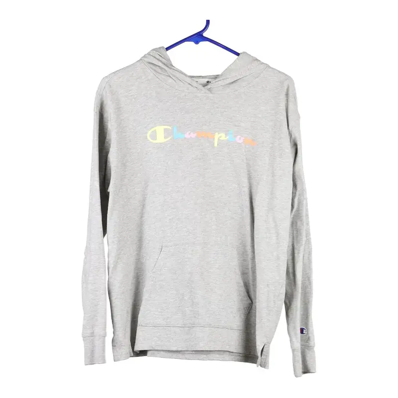 Champion Spellout Hoodie - Medium Grey Cotton