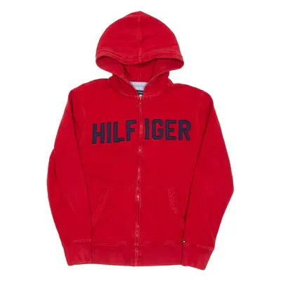 TOMMY HILFIGER Mens Red Hoodie Full Zip S