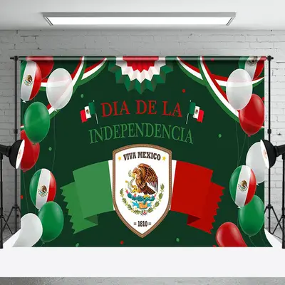 Mexico Flag Balloon Dia De La Independencia Backdrop