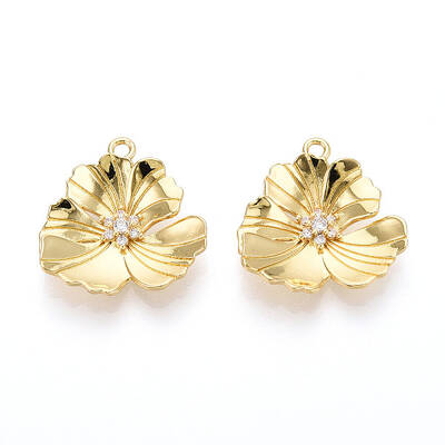 Brass Micro Pave Cubic Zirconia Pendants