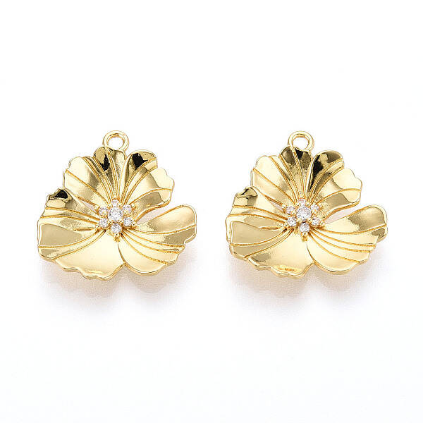 Brass Micro Pave Cubic Zirconia Pendants