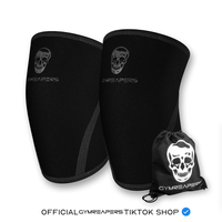 Gymreapers 7MM Knee Sleeves for Lifting - High-Quality Neoprene, IPF, IPL, USPA, USAPL Approved, Black/Black