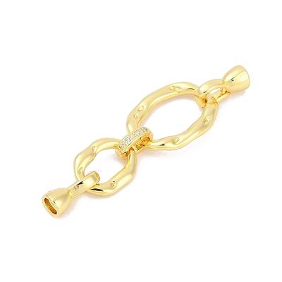 Brass Micro Pave Cubic Zirconia Fold Over Clasps
