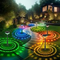 Solar Lights Outdoor Weatherproof, RGB + Warm White LED, Solar Powered Pathway Lights for Yard, Walkway, Garden, Halloween & ...