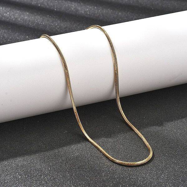 2MM 304 Stainless Steel Square Snake Chain Necklaces for Women
