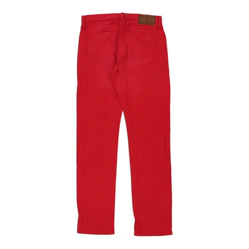 Tommy Hilfiger Slim Fit Trousers - 30W 31L Red Cotton