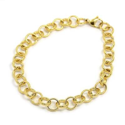 Fashionable 304 Stainless Steel Engraved Bubbles Cable Chain Bracelets