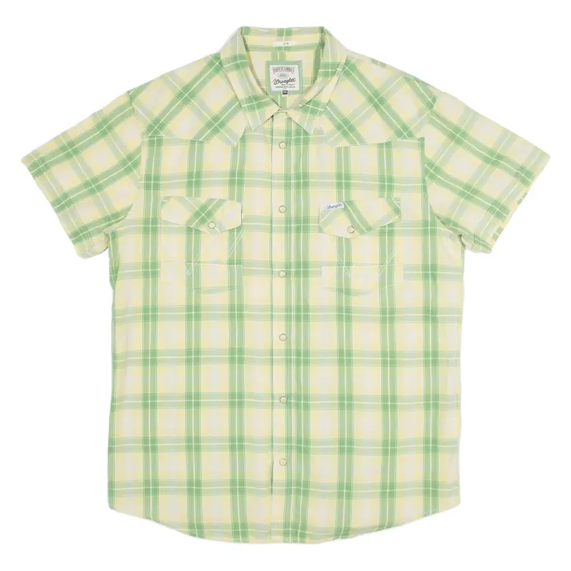 WRANGLER Slim Mens Shirt Green Check 2XL