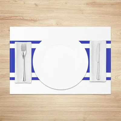 Dark Blue White Simple Dining Set Of 4 Placemats - Aperturee