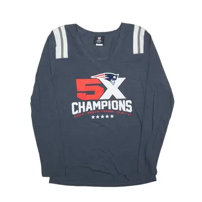 NFL New England Patriots USA T-Shirt Blue Long Sleeve Womens L