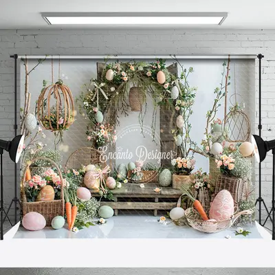 Easter Egg Arch Carrot Easter Backdrop For Photo - Aperturee
