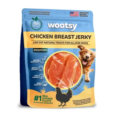 Wootsy Chicken Jerky Dog Treats - Rawhide Free - Dental Health Support Dog Chews - Grain Free, Low-Calorie, High-Protein - Fo...
