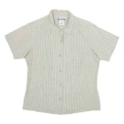 COLUMBIA Womens Shirt Beige Striped M
