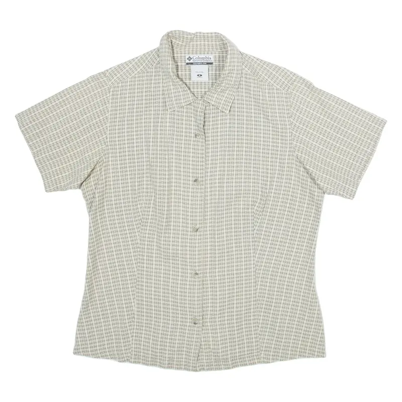 COLUMBIA Womens Shirt Beige Striped M